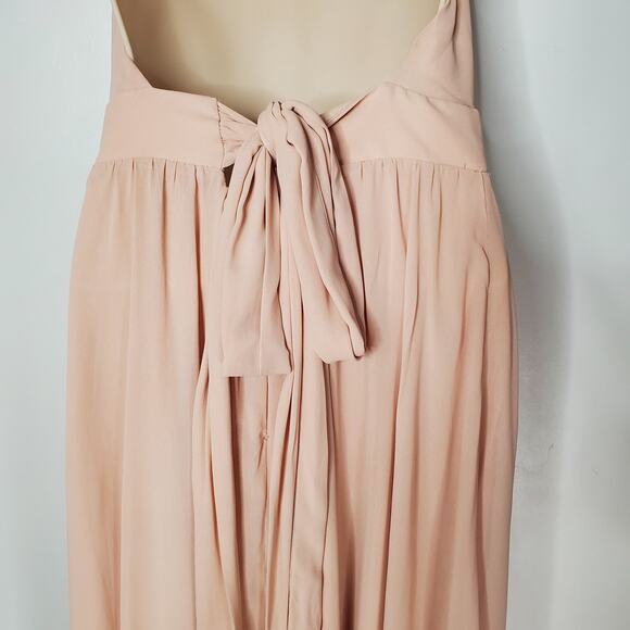 Reformation Andee Halter Open Back Maxi Dress Champagne Blush Cream Size 6 New - Picture 6 of 13